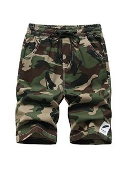 TLAENSON Kids Camo Cargo Shorts Boys Pull On Military Summer Camouflage Bermuda Shorts