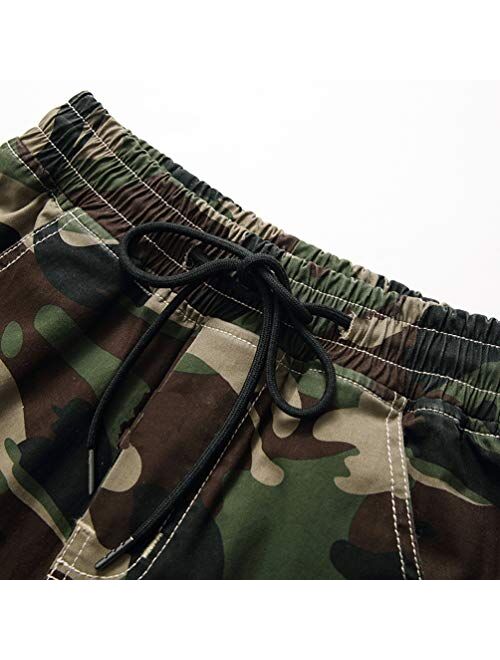 TLAENSON Kids Camo Cargo Shorts Boys Pull On Military Summer Camouflage Bermuda Shorts