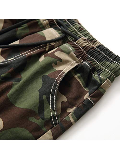 TLAENSON Kids Camo Cargo Shorts Boys Pull On Military Summer Camouflage Bermuda Shorts