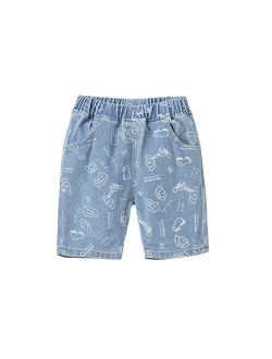 Mud Kingdom Fashion Boys Denim Shorts Elastic Waist