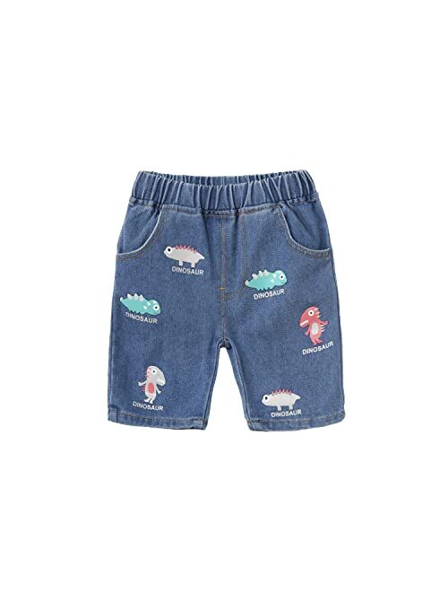 Mud Kingdom Fashion Boys Denim Shorts Elastic Waist