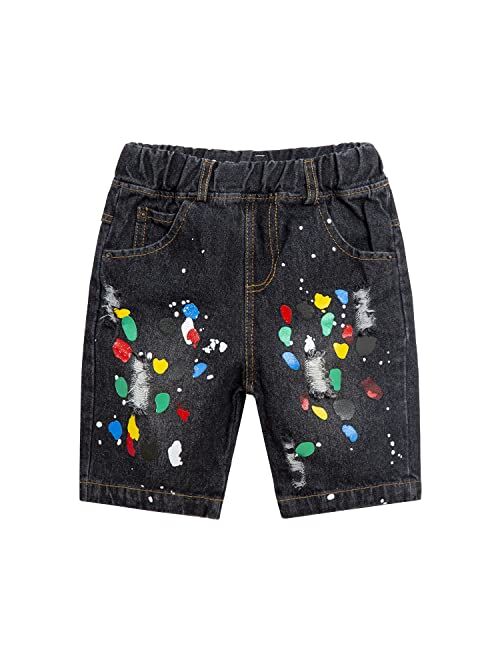 Mud Kingdom Fashion Boys Denim Shorts Elastic Waist