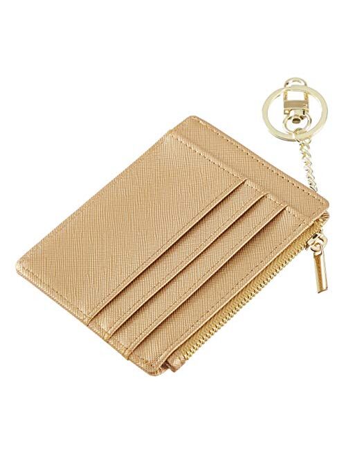 Sodsay Card Case Slim Front Pocket Wallet for Women Credit Card Holder with Keychain