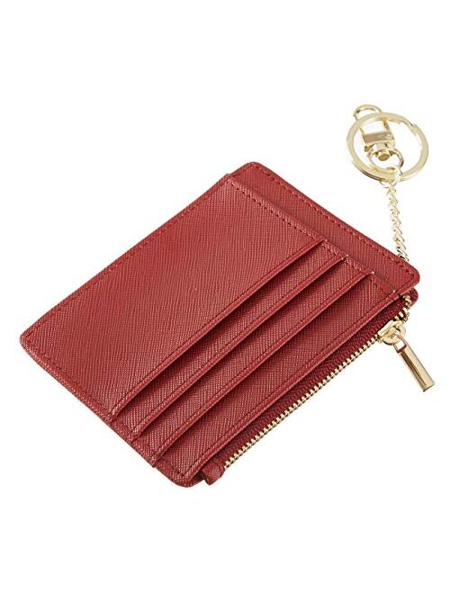 Sodsay Card Case Slim Front Pocket Wallet for Women Credit Card Holder with Keychain