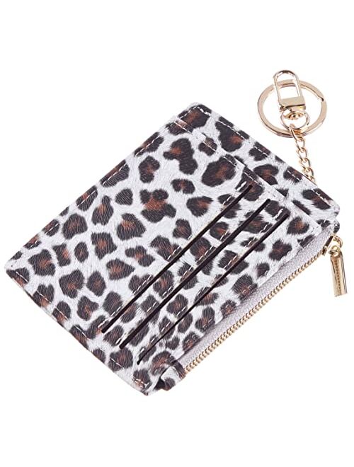 Sodsay Card Case Slim Front Pocket Wallet for Women Credit Card Holder with Keychain