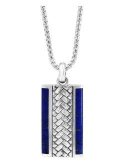 Collection EFFY Men's Lapis Lazuli Woven-Look 22" Pendant Necklace in Sterling Silver