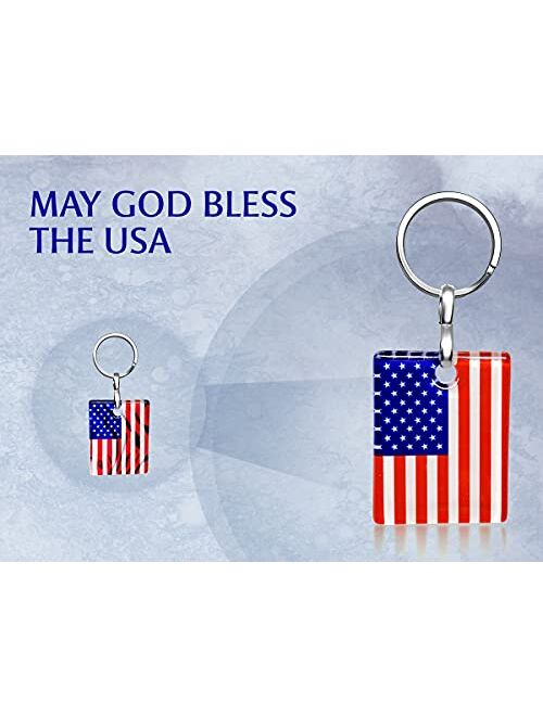 Alef Bet By Paula American USA Flag Keychain Tag