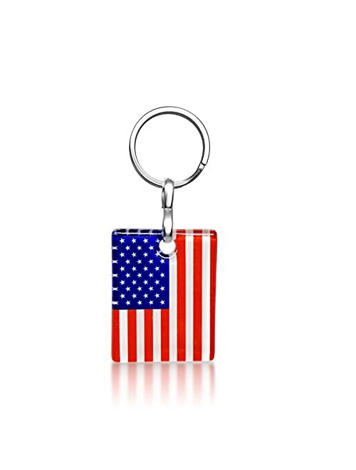 Alef Bet By Paula American USA Flag Keychain Tag