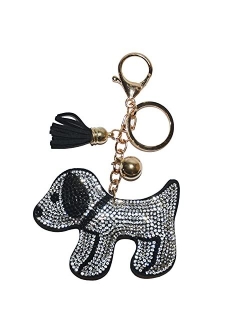 Popfizzy Rhinestone Keychain for Women and Girls Bling Purse Charms Backpack Accessories, Fancy Key Fob Tassel Key Chain