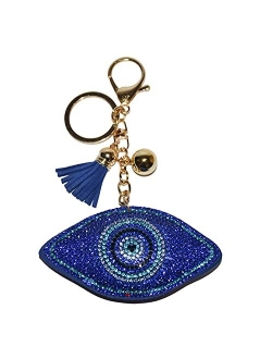 Popfizzy Rhinestone Keychain for Women and Girls Bling Purse Charms Backpack Accessories, Fancy Key Fob Tassel Key Chain