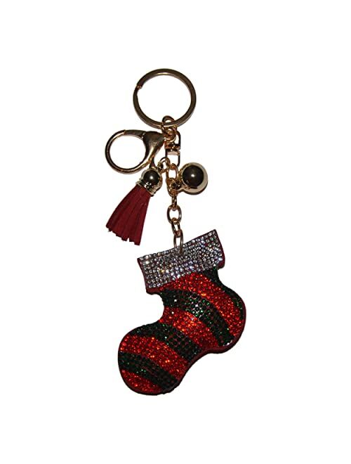 Popfizzy Rhinestone Keychain for Women and Girls Bling Purse Charms Backpack Accessories, Fancy Key Fob Tassel Key Chain