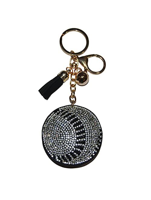 Popfizzy Rhinestone Keychain for Women and Girls Bling Purse Charms Backpack Accessories, Fancy Key Fob Tassel Key Chain