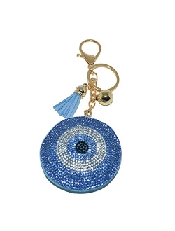 Popfizzy Bling Keychain for Women and Girls Backpack Accessories, Rhinestone Purse Charms, Cute Key Fob Tassel Key Chain