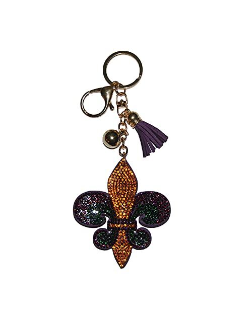 Popfizzy Bling Keychain for Women and Girls Backpack Accessories, Rhinestone Purse Charms, Cute Key Fob Tassel Key Chain