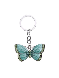 SPDD Butterfly Key Chain,Acrylic Colorful Butterfly Keychains Keyring Cute Keychains Fashion Accessories Jewelry Butterfly Key Ring for Women(Blue)