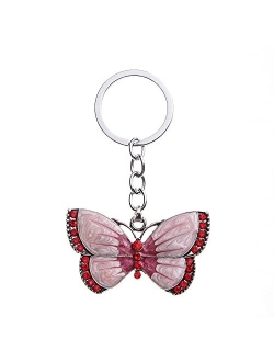 SPDD Butterfly Key Chain,Acrylic Colorful Butterfly Keychains Keyring Cute Keychains Fashion Accessories Jewelry Butterfly Key Ring for Women(Blue)