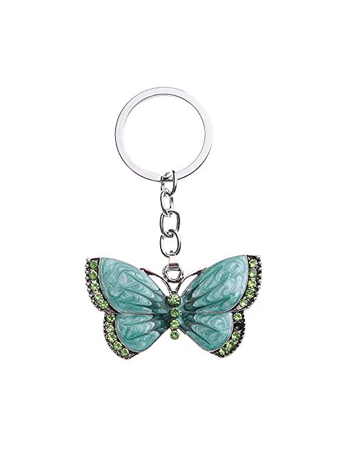 SPDD Butterfly Key Chain,Acrylic Colorful Butterfly Keychains Keyring Cute Keychains Fashion Accessories Jewelry Butterfly Key Ring for Women(Blue)