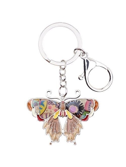 Enamel Metal Butterfly Key chains Rings For Women Girls Car Purse bag Pendant Charms