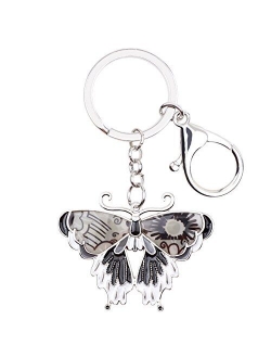 Enamel Metal Butterfly Key chains Rings For Women Girls Car Purse bag Pendant Charms