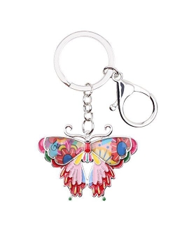 Enamel Metal Butterfly Key chains Rings For Women Girls Car Purse bag Pendant Charms