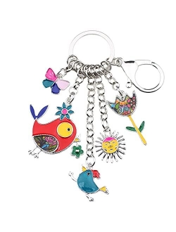 NEWEI Cute Butterfly Keychain Keyrings for Women Girls Kids Purse Charm