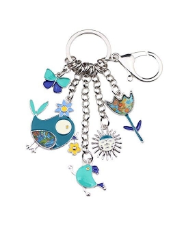 NEWEI Cute Butterfly Keychain Keyrings for Women Girls Kids Purse Charm