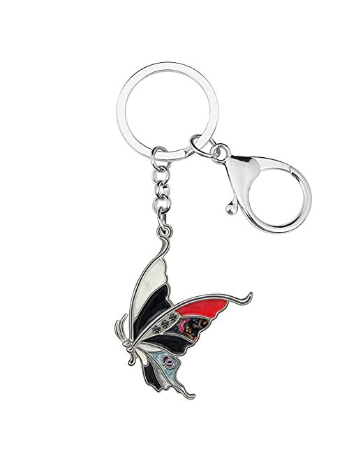 NEWEI Cute Butterfly Keychain Keyrings for Women Girls Kids Purse Charm