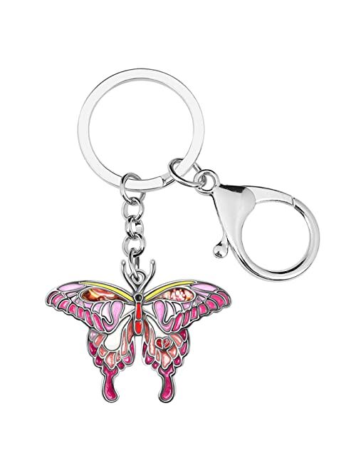 NEWEI Cute Butterfly Keychain Keyrings for Women Girls Kids Purse Charm