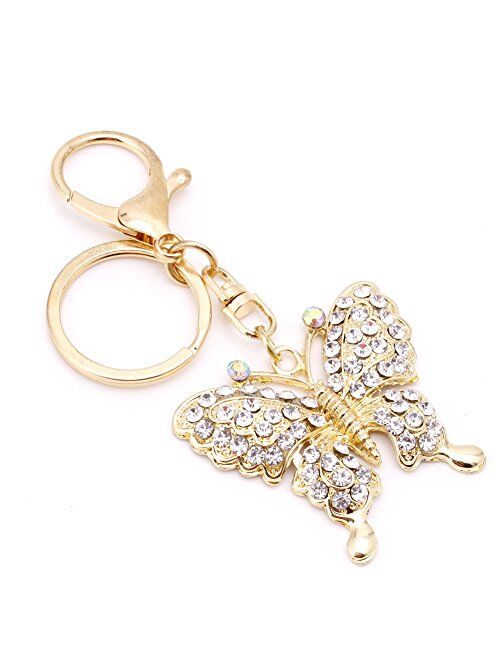 CHBC Crystal Butterfly Keychain Handbag Girl Pendant Key Chain Charm Keyring Keyfob