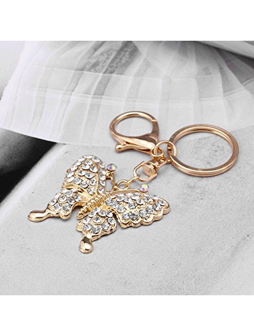 CHBC Crystal Butterfly Keychain Handbag Girl Pendant Key Chain Charm Keyring Keyfob