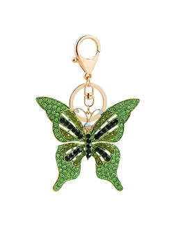 Wanlian Butterfly Bling Rhinestones Keychain for Women, Keyrings as Handbag Accessory