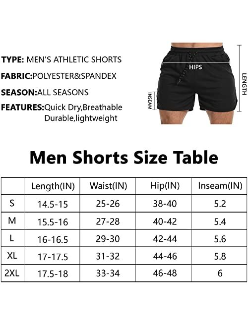 JWJ Mens Workout Running Shorts 5 inch inseam Athletic Lightweight Gym Shorts for Men with Pockets