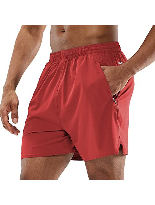 MIER Men's Workout Running Shorts Lightweight Active 5 Inches inseam Shorts with Pockets, Quick Dry, Breathable