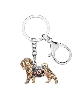 Enamel Metal Chinese SharPei Dog Keychains Key Car Purse Bags PETS Charms Gifts