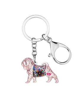 Enamel Metal Chinese SharPei Dog Keychains Key Car Purse Bags PETS Charms Gifts