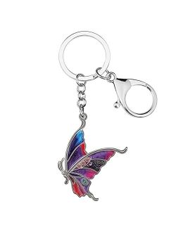 Enamel Metal Cute Butterfly Keychains For Women Car Rings Purse Novelty Charms GIfts