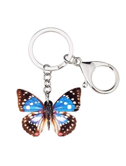 Morpho Menelaus Butterfly Key chains For Women Car Purse bag Rings Pendant Charms