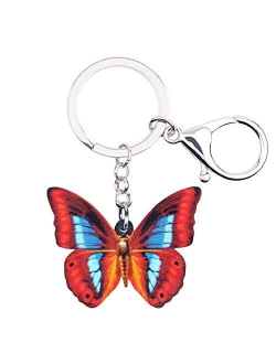 Morpho Menelaus Butterfly Key chains For Women Car Purse bag Rings Pendant Charms