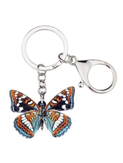 Morpho Menelaus Butterfly Key chains For Women Car Purse bag Rings Pendant Charms