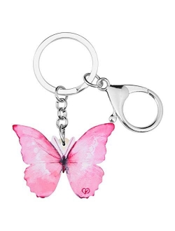 Morpho Menelaus Butterfly Key chains For Women Car Purse bag Rings Pendant Charms