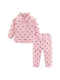 Mud Kingdom Boutique Girls Boys Pajamas Set Collared Long Sleeve Sleepwear