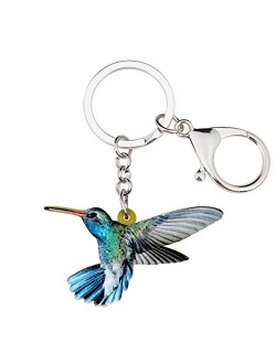 Arylic Metal Hummingbird Keychains For Women Girls Gifts Car Purse Birds Pendant Charms