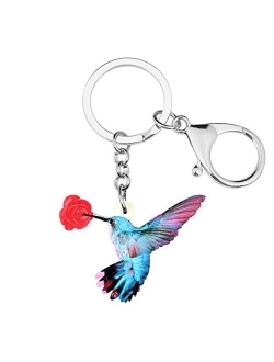 Arylic Metal Hummingbird Keychains For Women Girls Gifts Car Purse Birds Pendant Charms