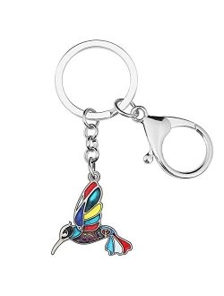 Enamel Metal Hummingbird Key chains For Women Girls Gifts Car Purse Birds Pendant Charms