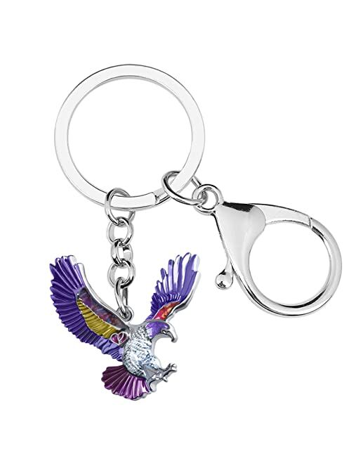 BONSNY Enamel Alloy Eagle Keychains For Women Girls Car Purse Handbag Novelty Charms GIfts