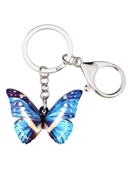 Rainforest Morpho Helena Butterfly Key Chains For Women GIFT Rings INSECT Charms