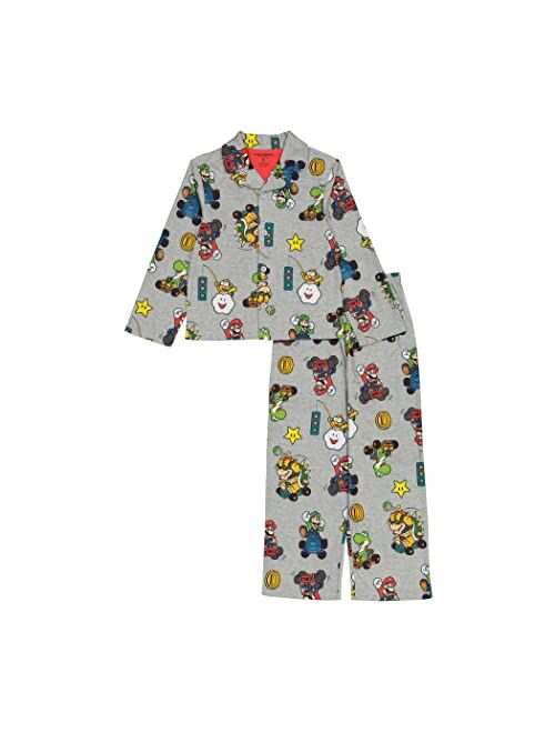 SUPER MARIO Boys' Button Front Pajama Set