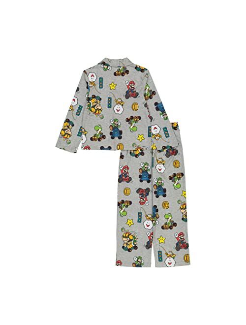 SUPER MARIO Boys' Button Front Pajama Set