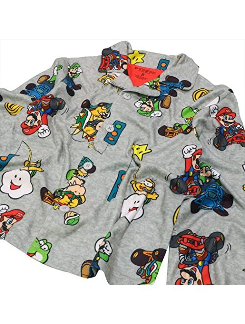 SUPER MARIO Boys' Button Front Pajama Set