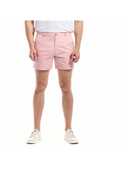 AIMPACT Mens Chino Shorts Slim-fit 5.5" inch inseam Flat Front Stretch Casual Short Shorts